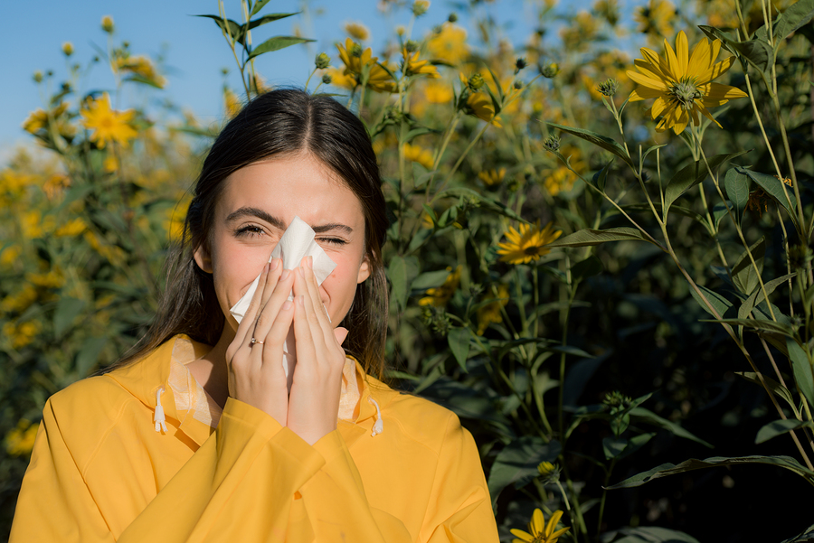 woman with allergies
