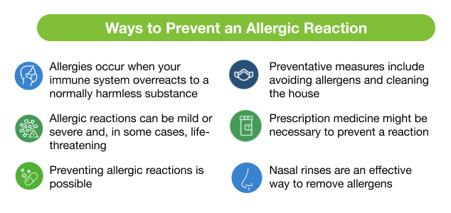 preventing allergic reactions - key takeaways
